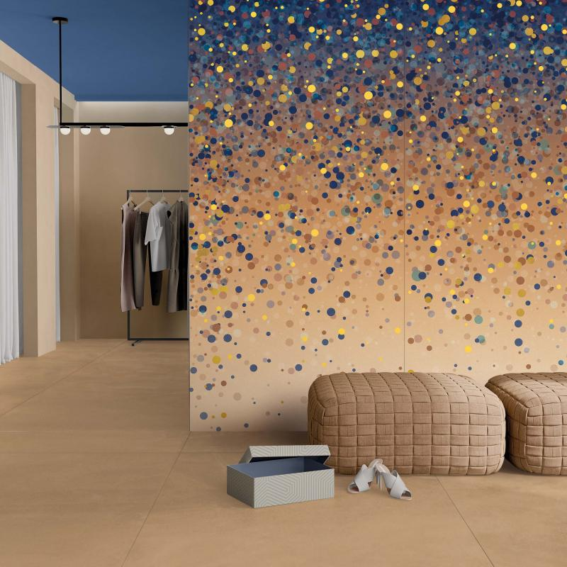 Płytka z gresu porcelanowego, efekt żywicy, pomarańczowa, 60x120 cm - CS25068