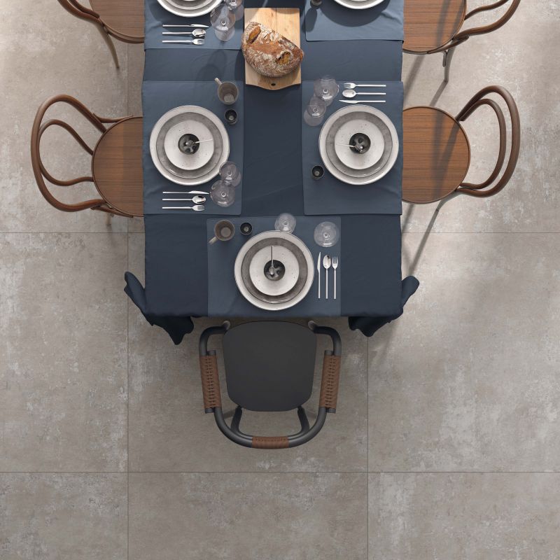 Płytka z gresu porcelanowego, nowoczesny industrialny efekt betonu, szara, 60x120 cm - CS25037