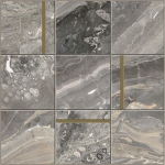 Mosaic Caesar Anima Futura Composizione N Brass Keen Grey 30x30 - AGEU