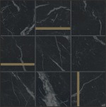 Mosaic Caesar Anima Futura Composizione N Brass Unique Black 30x30 - AGET