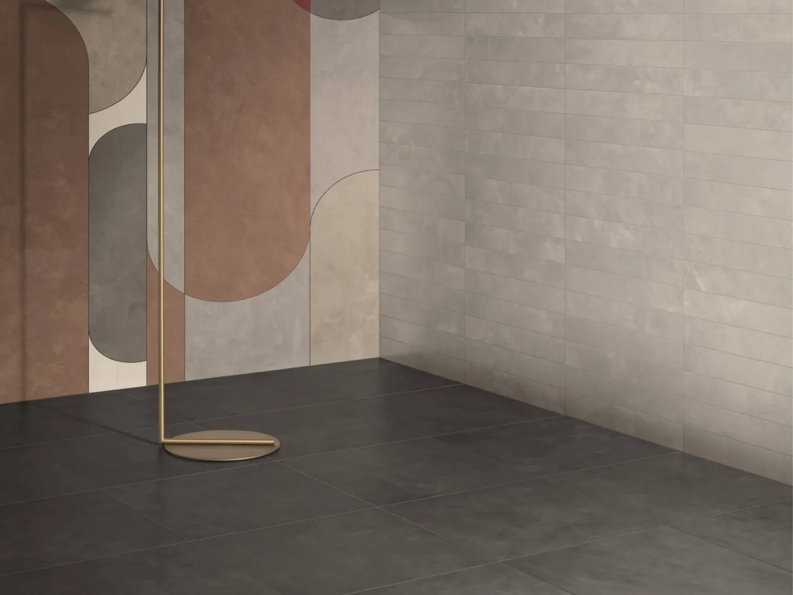 Płytka z gresu porcelanowego, efekt beton-żywica, czarna, 60x120 cm - CS25025