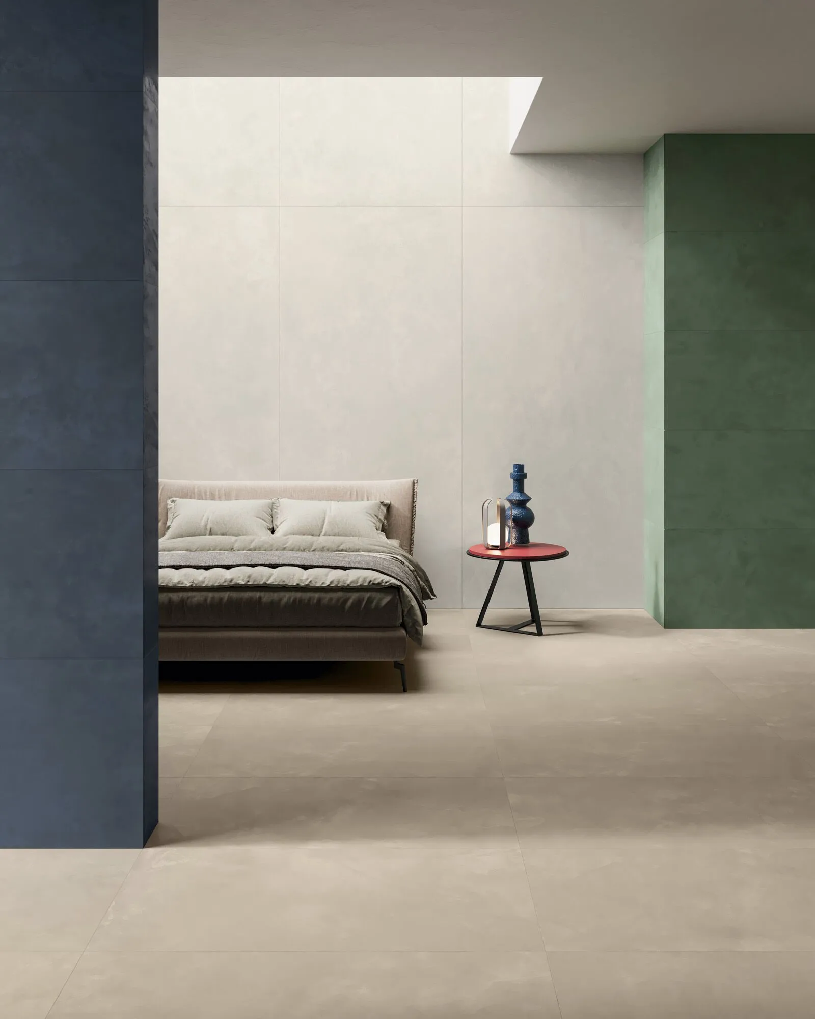 Płytka z gresu porcelanowego, efekt beton-żywica, lodowa, 60x120 cm - CS25023
