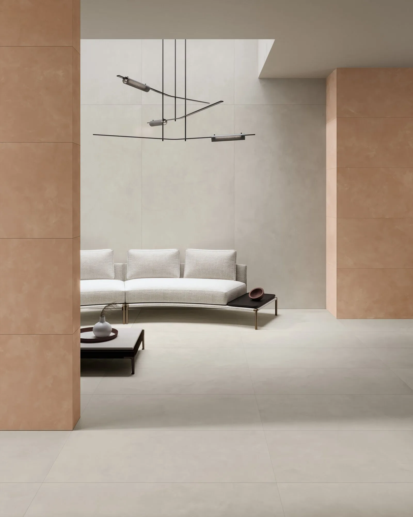 Płytka z gresu porcelanowego, efekt beton-żywica, biała, 60x120 cm - CS25024