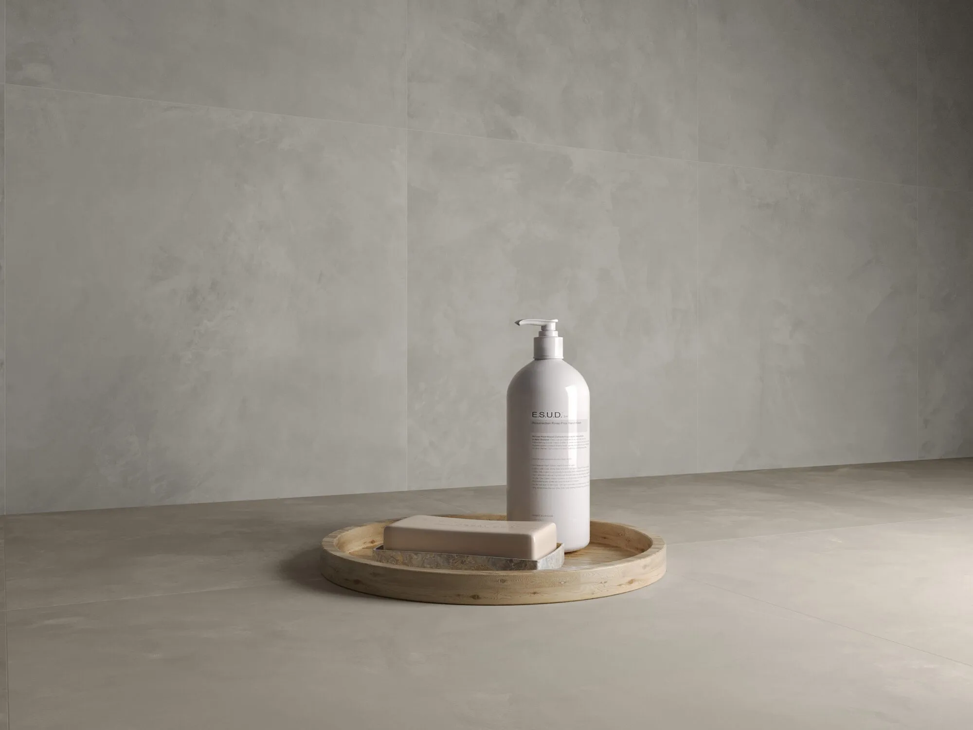 Płytka z gresu porcelanowego, efekt beton-żywica, taupe, 60x120 cm - CS25015