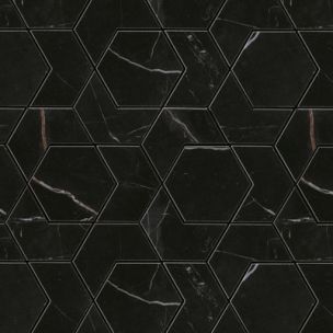 Mozaika Atlas Concorde Marvel Dream Black Atlantis Hex Lapp. 25.4X29.6 - AOV1