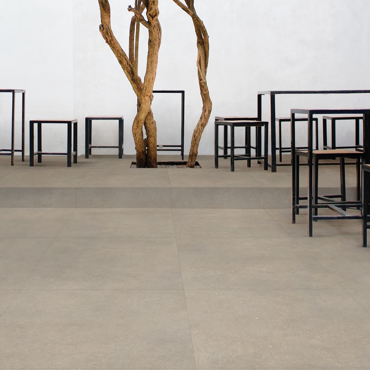 Płytka porcelanowa z efektem betonu w kolorze matowego beżu 120X120 - Ebbm301