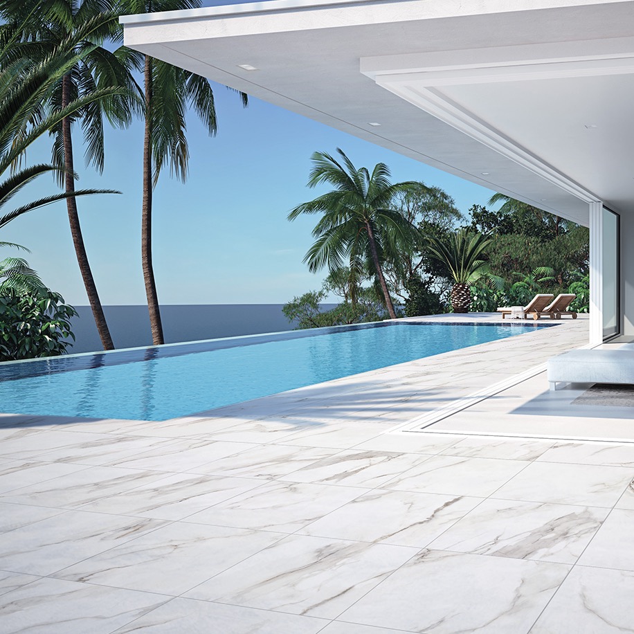 Płytka porcelanowa z efektem marmuru Calacatta 20 mm R11 Rt 60x120 - ECAA1714