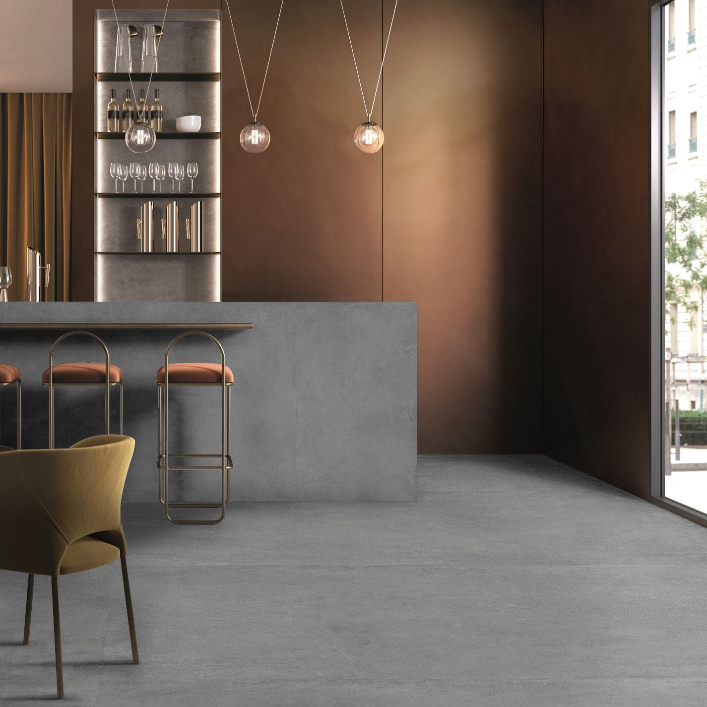 Nowoczesna płytka porcelanowa z efektem betonu jasnoszara 60X120 - Ecdp396