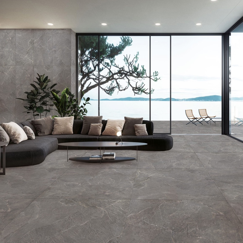 Płytka porcelanowa Deluxe Matt Grey z efektem kamienia Rt 60x120 - EGAH1594