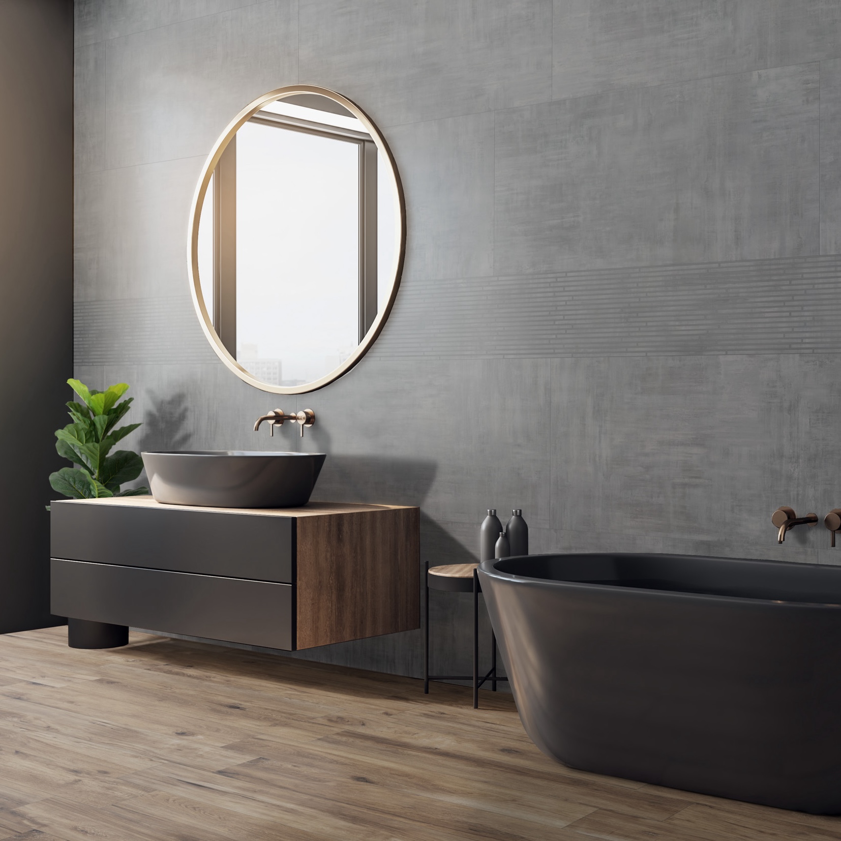 Szara płytka porcelanowa z efektem naturalnego betonu 30X60 - Ehgy455