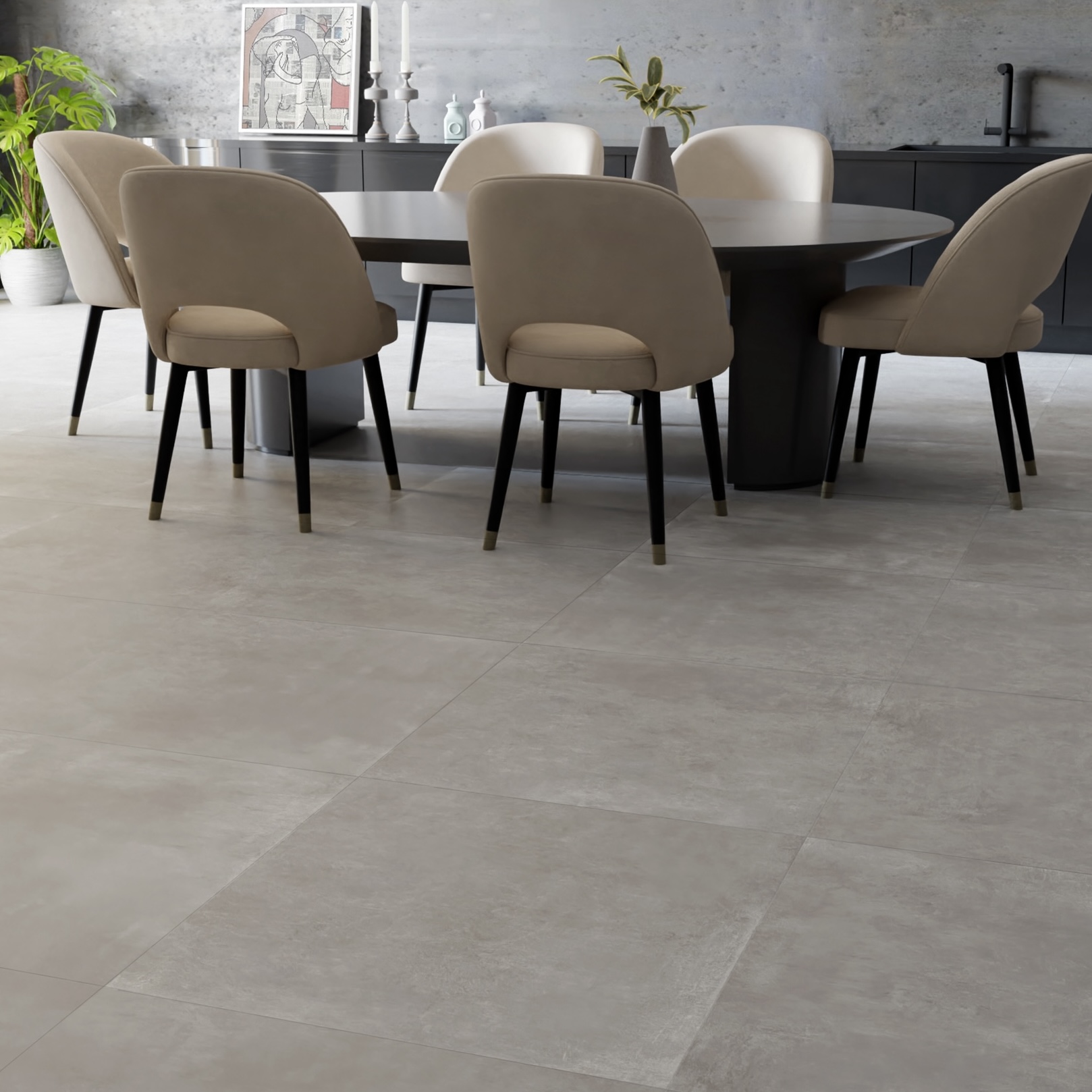 Jasnoszara płytka porcelanowa z efektem żywicy 60X120 - Elah070