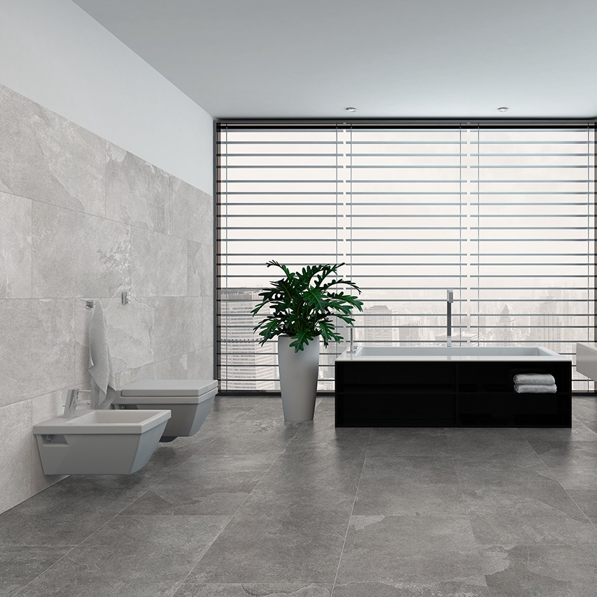 Płytka porcelanowa z efektem szarego łupka matowego 60X120 - Elpg249