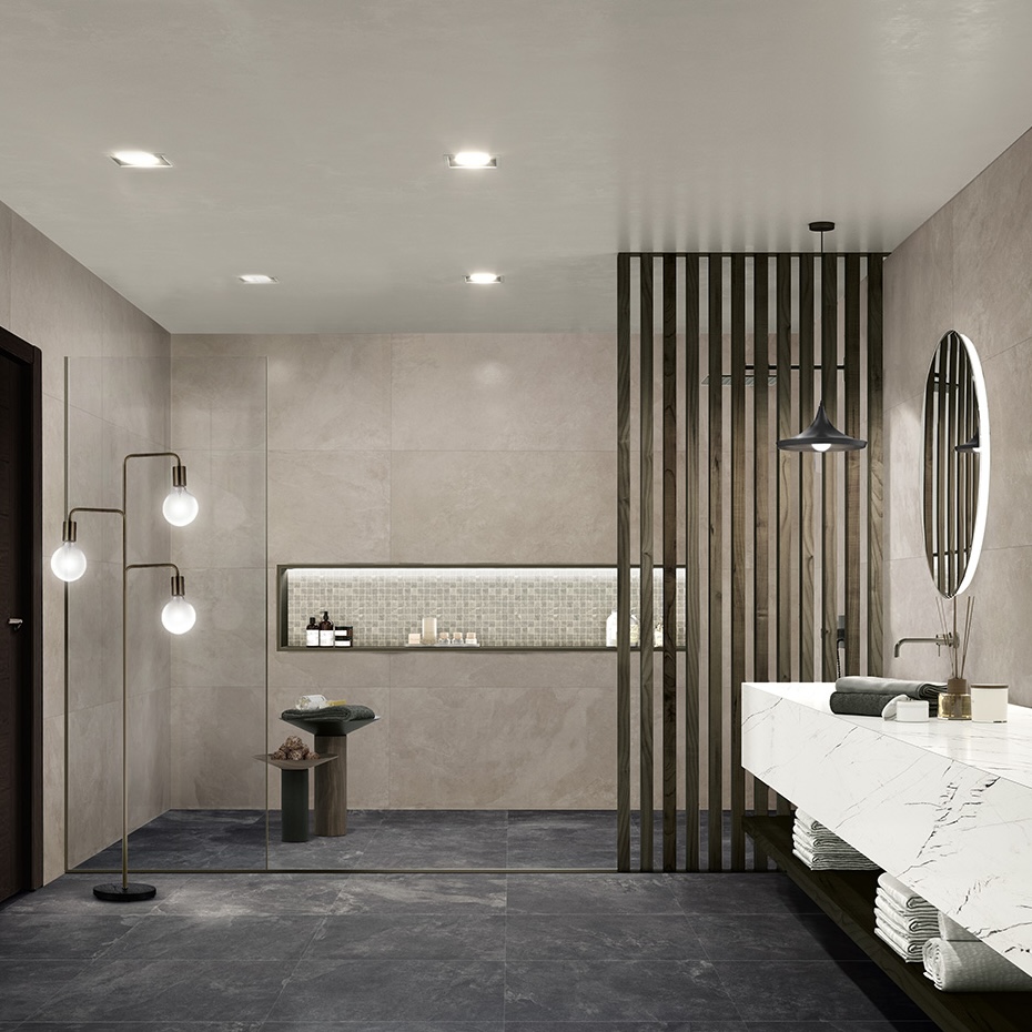 Płytka porcelanowa z efektem białego łupka matowego 60X120 - Elpw247