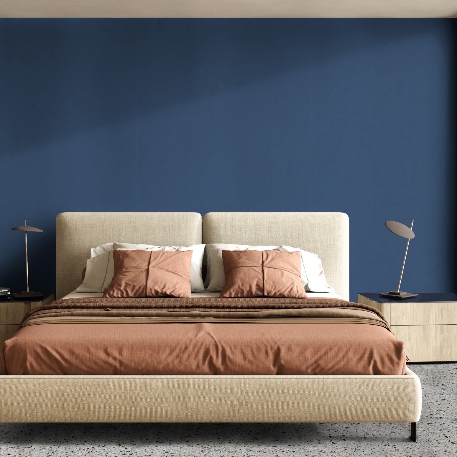 Płytka porcelanowa z efektem cementu w kolorze ciemnoniebieskim 60X120 - Emvo598