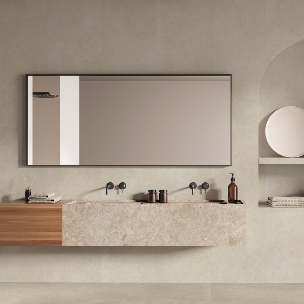 Szpatułka do płytek porcelanowych z efektem kamienia, matowa kość słoniowa Rt 60x120 - ENAD1639