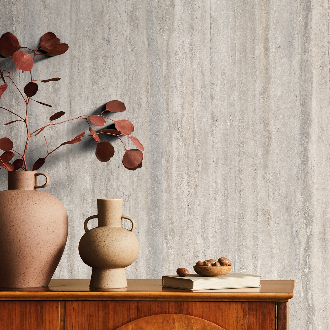 Płytka porcelanowa z efektem marmuru Trawertyn żyłkowany kość słoniowa matowa 60X120 - Envc151
