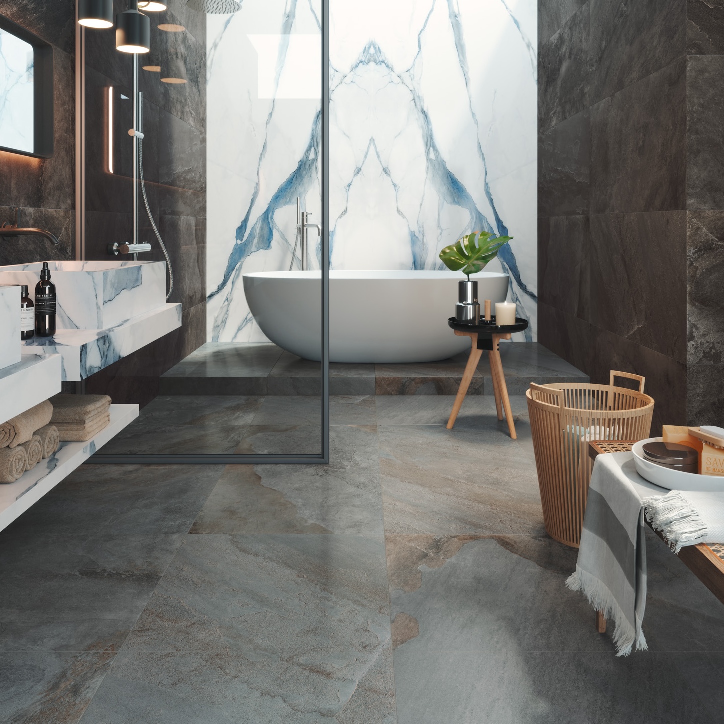 Płytka porcelanowa z efektem ciemnego łupka 30X60 - Epep1151