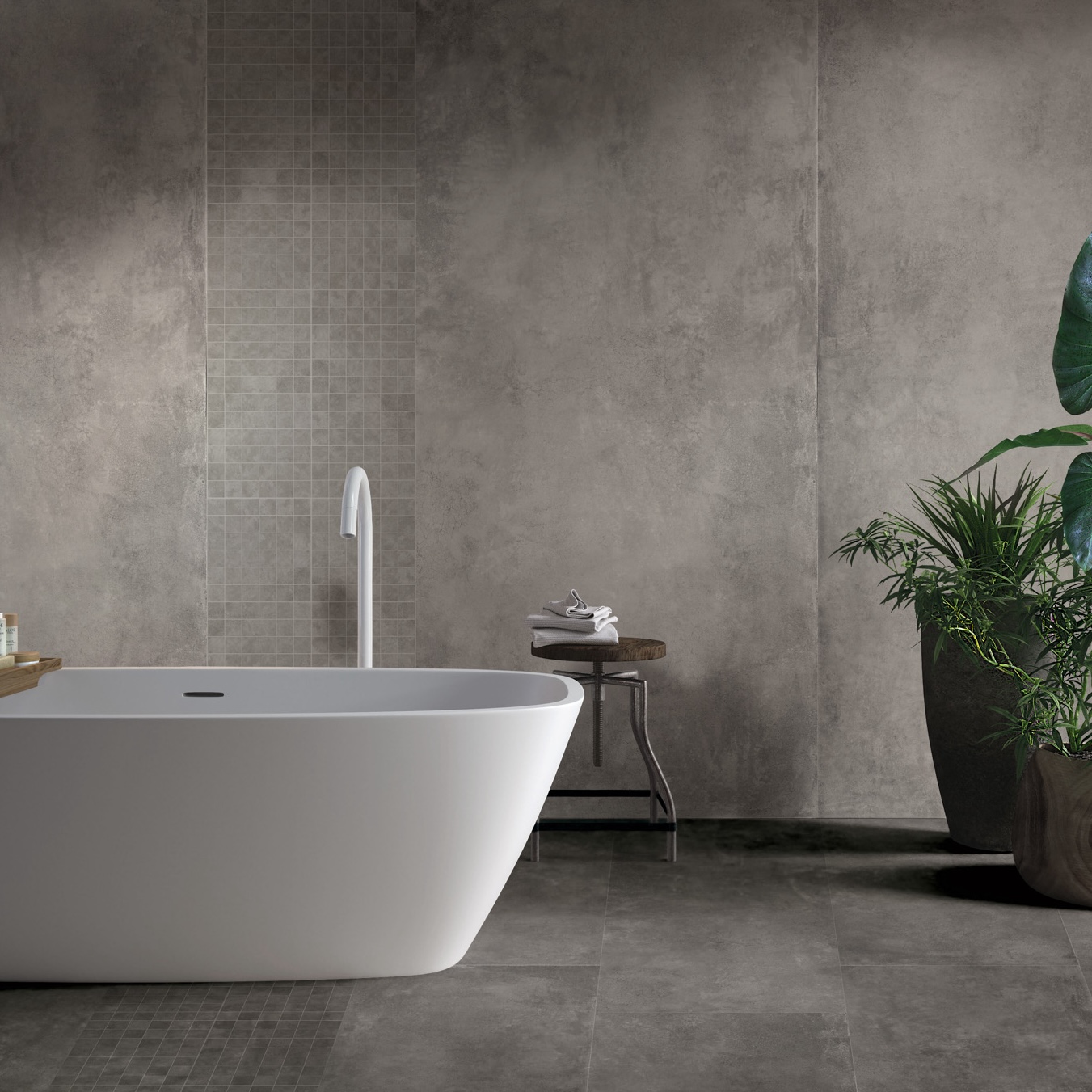 Płytka porcelanowa z efektem wędzonego woskowanego cementu 60X120 - Epse658