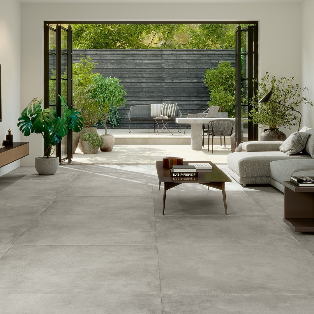 Jasnoszara płytka porcelanowa z efektem woskowanego betonu 30X60 - Epgy676