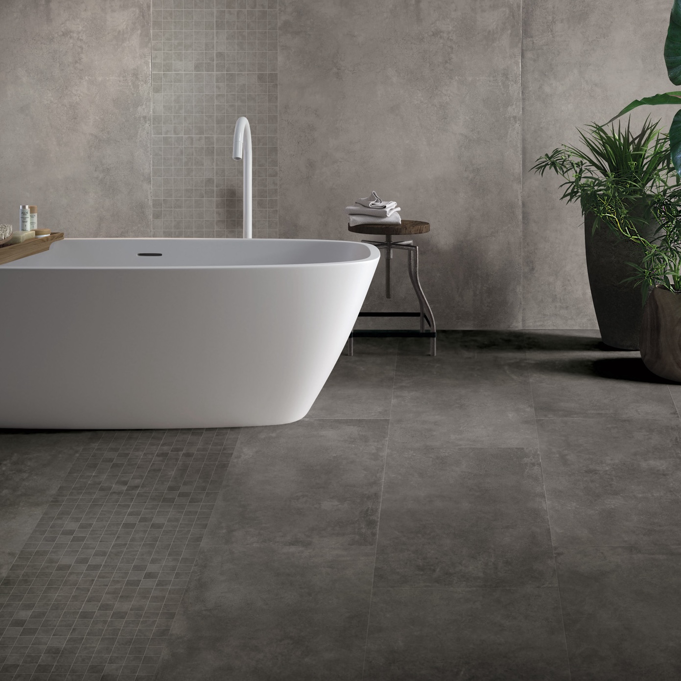 Ciemnoszara płytka porcelanowa z efektem kamienia 60X120 - Erea1190