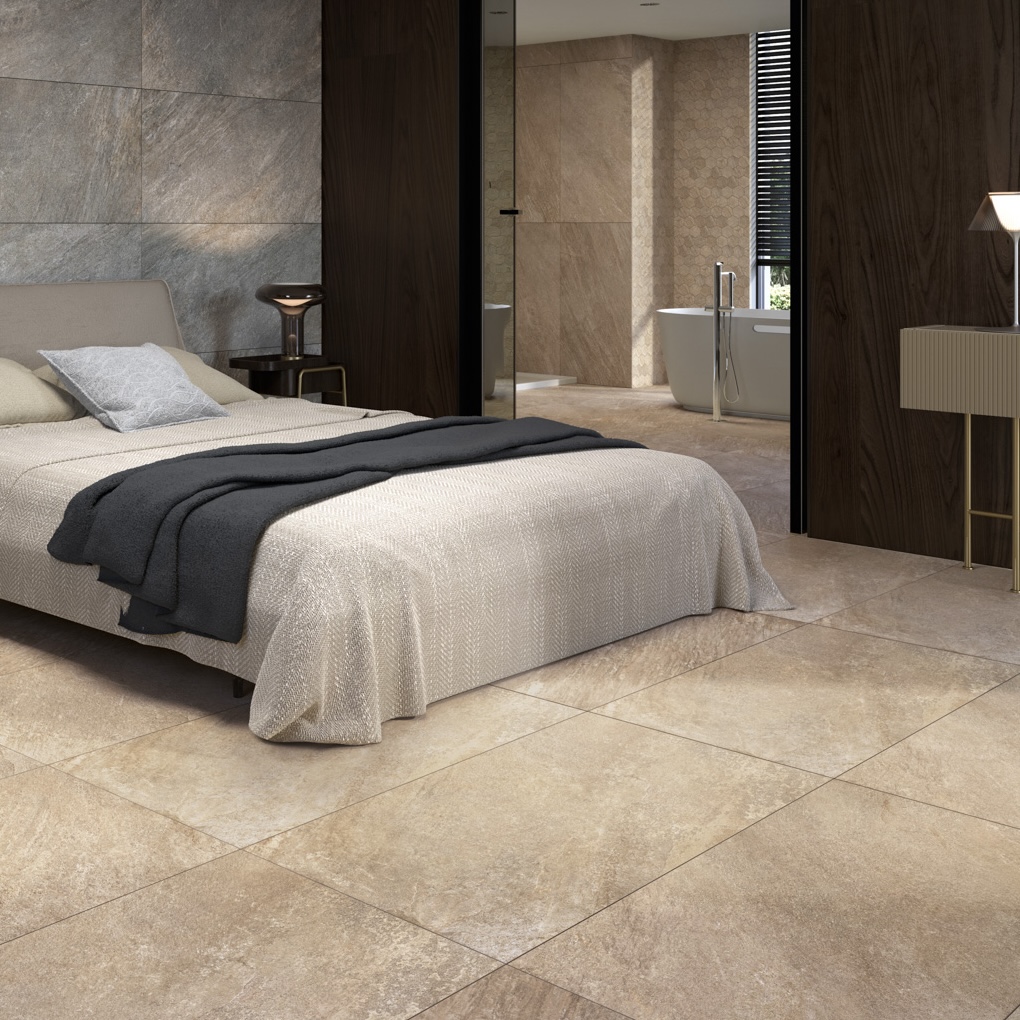 Płytka porcelanowa z efektem beżowego kamienia 60X120 - Ereb1186