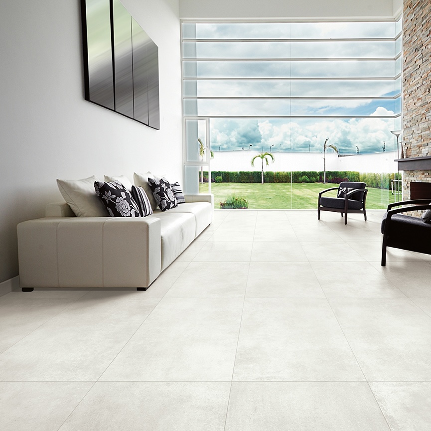 Płytka porcelanowa z efektem białej szpatułki 60X120 - Esbo708