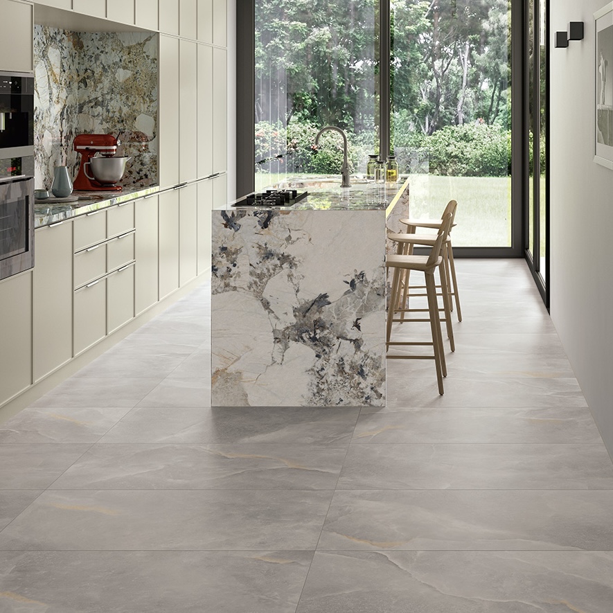 Matowa szara płytka porcelanowa z efektem kamienia solnego 60X120 - Esgy262