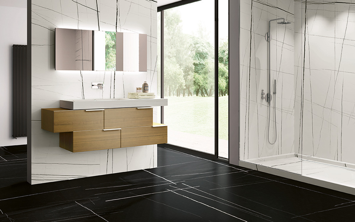 Matowa biała nowoczesna płytka porcelanowa z efektem marmuru 60X120 - Esnw174