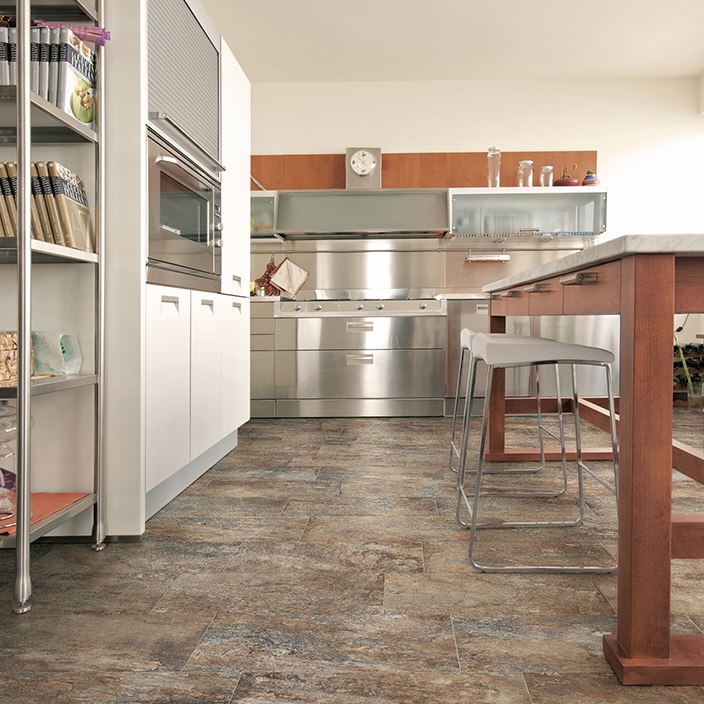 Naturalna ciemnoszara współczesna płytka porcelanowa z efektem kamienia 30,8 x 61,5 - Eube1292