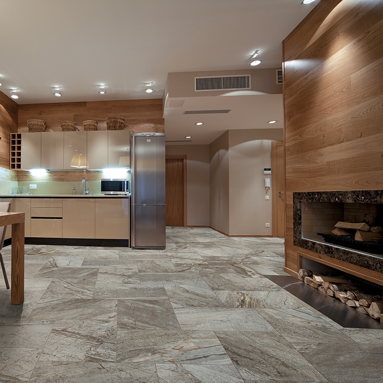 Naturalna ciemnoszara płytka porcelanowa z efektem kamienia szlachetnego 30,8 x 61,5 - Euge1303