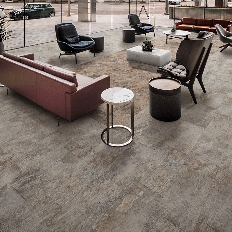 Współczesna płytka porcelanowa z efektem kamienia Naturalny jasnoszary 30,8X61,5 - Eugo1293