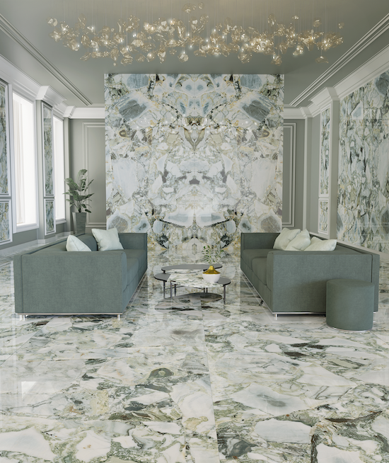 Płytka porcelanowa z efektem marmuru Ocean White Matt 60X120 - Ewhb200