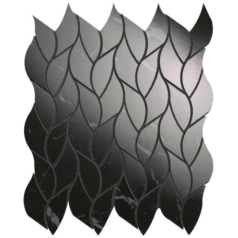 Mosaic Fap Roma Gold Nero Elegante Leaves Lux 25.9X30.9 - fQMS